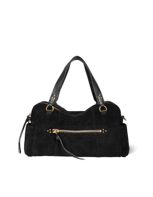 JEROME DREYFUSS LUCKY BOWLING BAG SUEDE NOIR 
